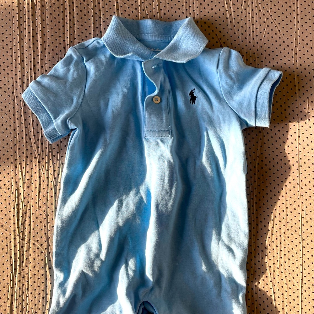 Polo 12 month blue romper